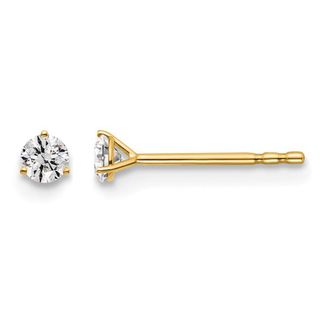 Diamond2Deal 14k Yellow Gold 1/7 ct Round Lab Grown Diamond Stud Earrings VS Clarity, D-E Color