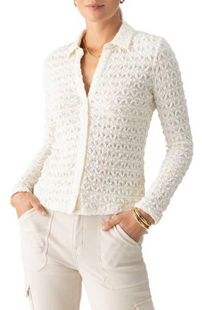 Sanctuary Dreamgirl Lace Button-Up Shirt in Milk at Nordstrom, Size X-Large