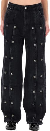 Rotate Black Relaxed High Rise Jeans