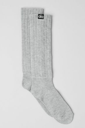 Alo | Scrunch Socks in Athletic Heather Grey, Size: Medium