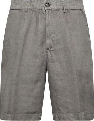 Brunello Cucinelli Shorts plissettati in lino - Grigio