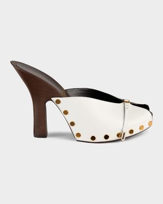 Versace Sassi 105mm Patent Leather Clogs