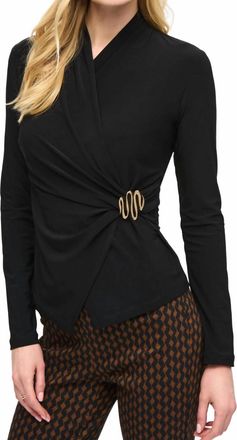Joseph Ribkoff Fitted Wrap Top In Black