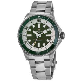 Breitling Superocean Automatic 44 Green Dial Steel Mens Watch A17376A31L1A1