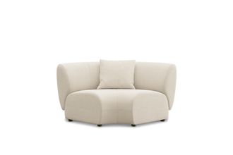 Castlery Auburn Curve Corner Sofa Customized, (Washed Chenille) Cream, Machine Washable, Modular for Sofas, Castlery Brand