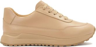 Kazar Minimalistische sneakers in beige kleur - Dames - Sneakers - Beige - 38 EU - Leer - Schoenen