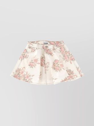 Ganni floral print skirt pockets