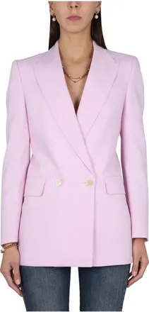 Alexander McQueen Jassen, Dames, Roze, S, Wol, Sartrial Wool Jacket