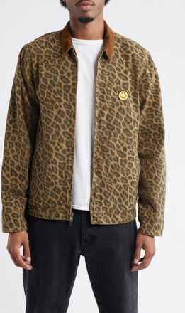 Market SMILEY LA Work Jacket in Leopard Print/Brown at Nordstrom Rack, Size Xx-Large