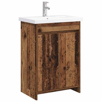 vidaXL Juego De Muebles De Ba&ntilde;o Madera Envejecida 61 X 40 X 84,5 Cm Vidaxl