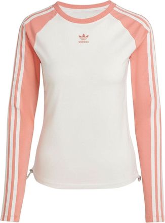 adidas (WMNS) adidas originals Slim Fit Long Sleeve Tee Asia Sizing White Pink IY0781