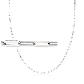 Ross-Simons 3-In-1 Italian Sterling Silver Paper Clip Link Necklace, Mask Holder and Eyeglass Chain