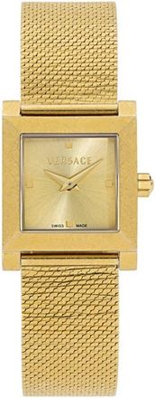 Versace Reveal Square Goldtone Mesh Strap Watch, 22mm in Ip Yellow Gold at Nordstrom
