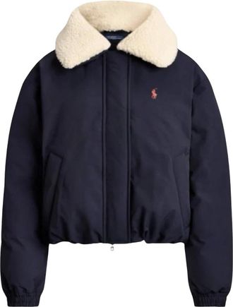 Polo Ralph Lauren Piumino con collo in pelo sintetico alto - - Jackets - Donna - Blu - L