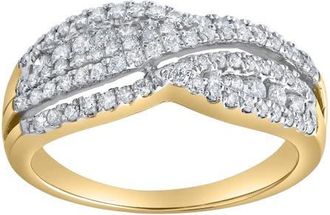 LuvMyJewelry Silvera Crest 0.65 Ct 10K Gold Diamond Ring in 10K Yellow Gold at Nordstrom, Size 7