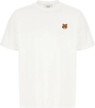 Maison Kitsun&eacute; Fox Head Regular T-Shirt - Heren - T-shirts - Wit - M - Katoen - Tops