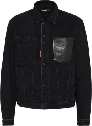 Dsquared2 Cazadora denim over - Heren - Spijkerjassen - Zwart - XS - Denim - Jassen