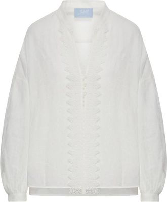 Seafarer Lace Insert Blouse