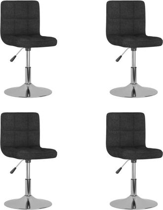 vidaXL Vidaxl - Sillas De Comedor Giratorias 4 Unidades Tela Negro