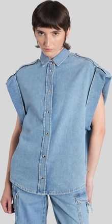 Iro Uline Vest In Blue Cotton