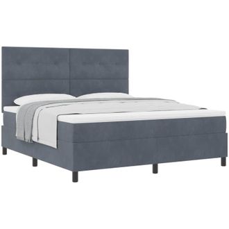 vidaXL Box Spring Bed with Mattress Dark Grey 180 x 200 cm Fabric vidaXL