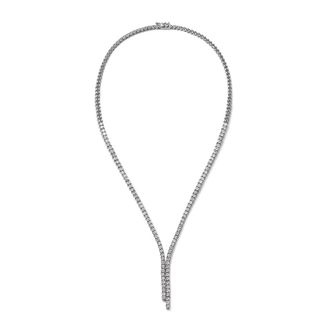 The Diamond Store 5.00ct Lab Diamond Drop Tennis Necklace in 9K White Gold H/SI