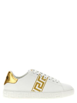 Versace Gold Polyamide Low Top Mens Sneakers