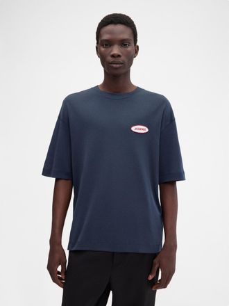 Jacquemus Mens Le Statione T-Shirt Navy Cotton - Size X-Large