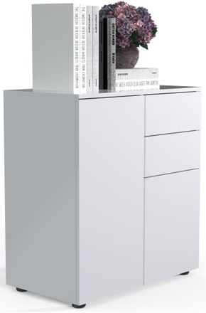 ebuy24 Vcm Caja De Cajones De Madera Sideboard Con 2 Puertas Giratorias Y Dos Cajones Dimensiones Al. 77 X An. 70 X T. 39cm - Dalosa (blanco)