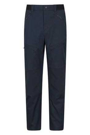 Mountain Warehouse Jungle Mens Trekking Trousers - Water-Resistant Bottoms, UV Protect & Elastic Waistband Pants - Spring Summer, Outdoors & Trekking Navy (Trekking Shor