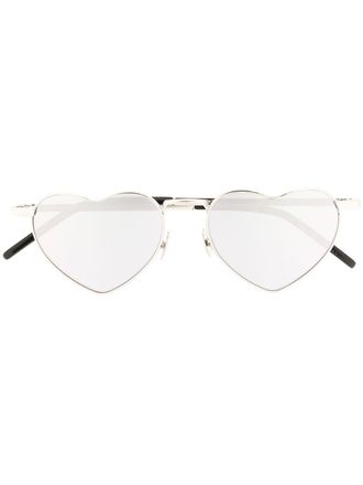 Saint Laurent Eyewear Occhiali da sole a forma di cuore - Argento