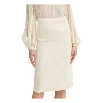 Twinset Rokken, Dames, Beige, S, Pailletten, Rok met pailletten