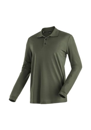 Maier Sports Langarm-Poloshirt MAIER SPORTS Ulrich L/S, Herren, Gr. 4XL, gr&uuml;n (moosgr&uuml;n), 100% Polyester, Shirts Langarm-Poloshirt, Herren Polo langarm, leichtes F