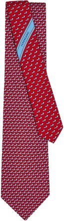 Ferragamo Dachshund-print silk tie - men - Silk/Acetate/Viscose - One Size - Red