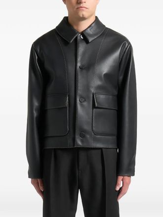 Mani&egrave;re De Voir contrast-stitch pocket jacket - Black