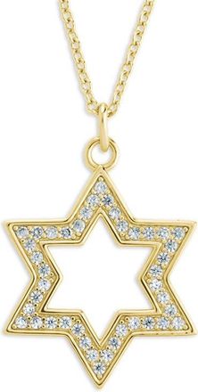 Sterling Forever Pave Star of David Pendant Necklace in Gold at Nordstrom