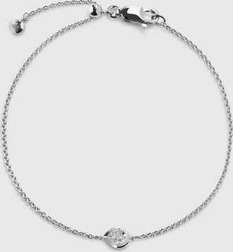 Monica Vinader Sterling Silver Pear Diamond Chain Bracelet Lab Grown Diamond