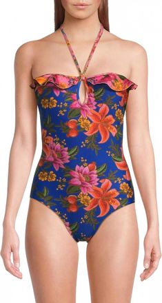 Farm Rio Fruitful One Piece Swimsuit In Summer Blue