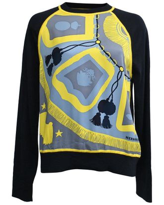 Herm&egrave;s Printed Crewneck Sweater, Size Fr, 36 (Authentic Pre-Loved)