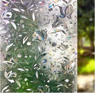 OEM L&aacute;mina Para Ventanas, Adhesivo Para Ventanas, 60cm200cm, Est&aacute;tica, Orqu&iacute;dea 3d, Anti, Uv, Privacidad, L&aacute;mina Sin Adhesivo Para Ventanas Y Ba&ntilde;os