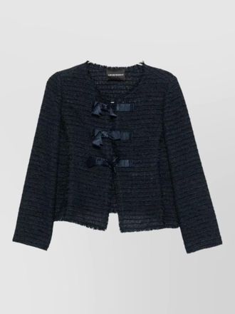 Emporio Armani knit blazer jacket cropped round neck