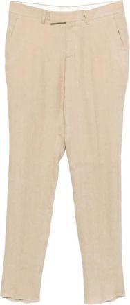 Lardini Pleated Broeken - Heren - Nette broeken - Beige - L - Leer - Broeken