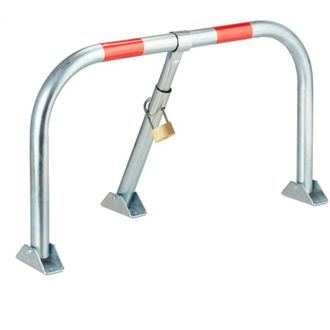 Relaxdays Barriera Parcheggio, Blocco Posto Auto, Archetto Dissuasore, Acciaio, 45x76x32 cm, Sbarra Posteggio, argento - Relaxdays