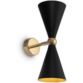 Maytoni Applique Contemporanea Vesper Struttura e Diffusori In Metallo Nero e Oro 2 Luci