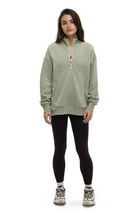 tentree Finlayson 1/4 Zip in Light Moss at Nordstrom, Size X-Small