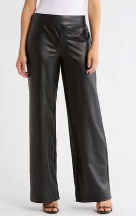 Sanctuary Faux Leather Wide Leg Pants in Black at Nordstrom Rack, Size Medium