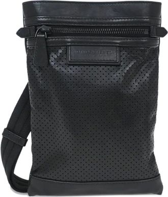 Bottega Veneta 2010s perforated leather shoulder bag - Zwart