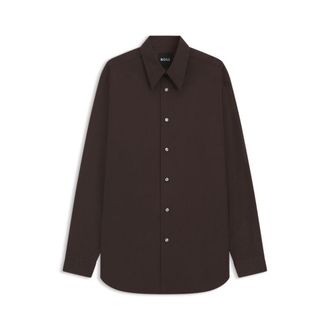BOSS Merino wool shirt in regular-fit