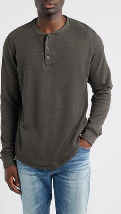 James Campbell Calico Waffle Stitch Henley in Charcoal Heather at Nordstrom, Size Xx-Large