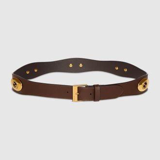 Gucci Belt With Square Buckle, Size Gucci 100, Brown, Leather